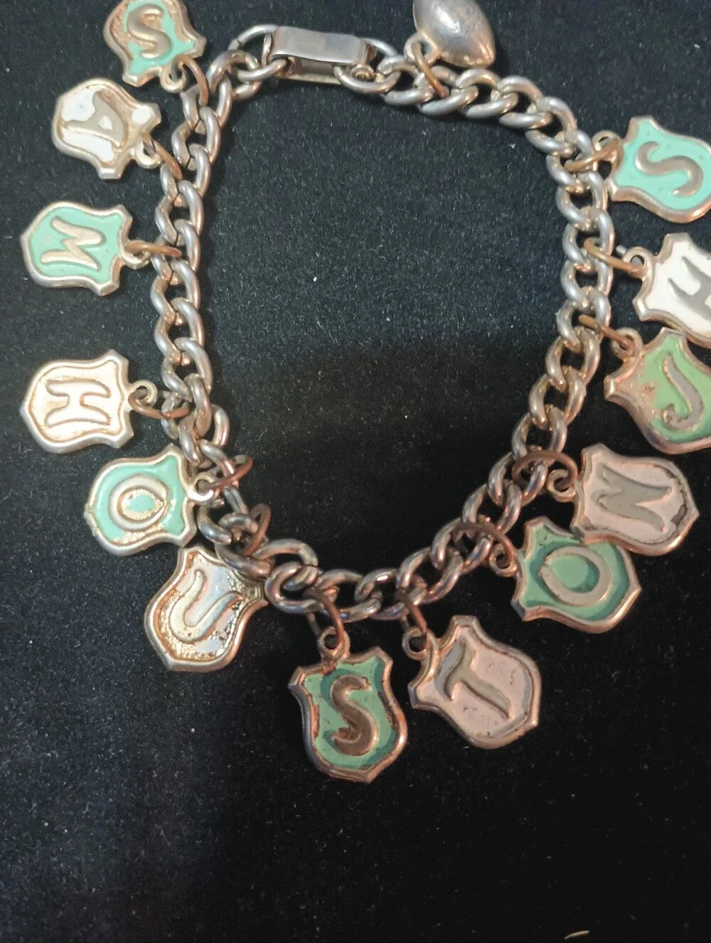 Vintage School Spirit Charm Bracelet. Sam Houston JHS